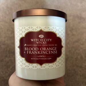 Witch City Wicks Single Wick Candle, Blood Orange & Frankincense.